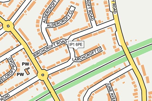 IP1 6PE map - OS OpenMap – Local (Ordnance Survey)