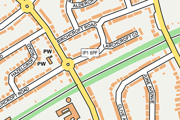 IP1 6PF map - OS OpenMap – Local (Ordnance Survey)