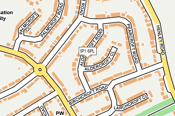 IP1 6PL map - OS OpenMap – Local (Ordnance Survey)
