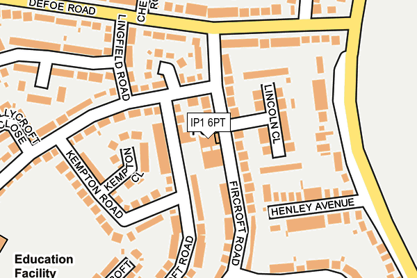 IP1 6PT map - OS OpenMap – Local (Ordnance Survey)