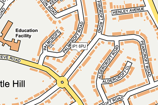 IP1 6PU map - OS OpenMap – Local (Ordnance Survey)