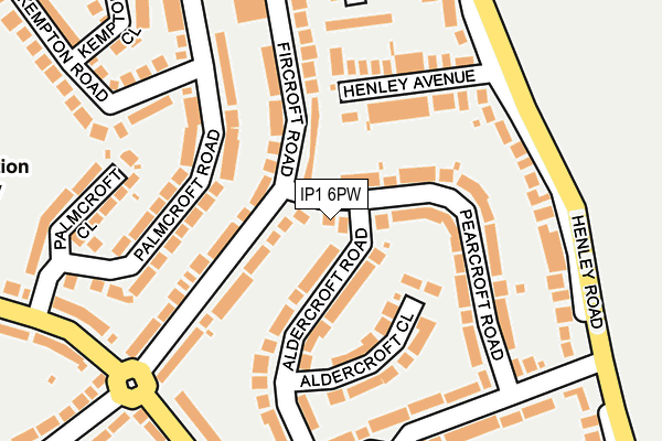 IP1 6PW map - OS OpenMap – Local (Ordnance Survey)