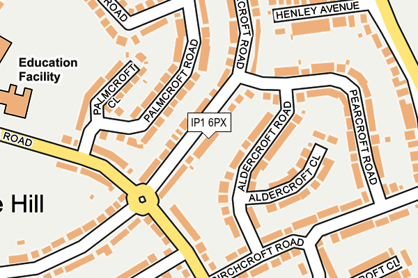 IP1 6PX map - OS OpenMap – Local (Ordnance Survey)