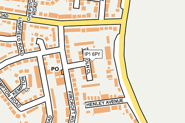 IP1 6PY map - OS OpenMap – Local (Ordnance Survey)