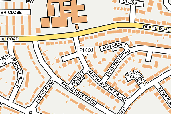 IP1 6QJ map - OS OpenMap – Local (Ordnance Survey)