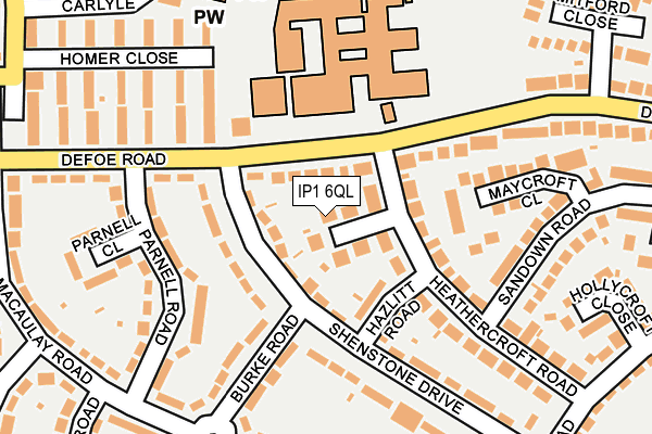 IP1 6QL map - OS OpenMap – Local (Ordnance Survey)