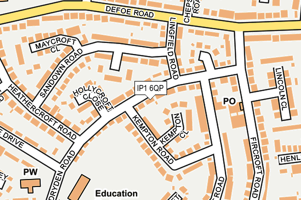 IP1 6QP map - OS OpenMap – Local (Ordnance Survey)