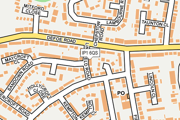 IP1 6QS map - OS OpenMap – Local (Ordnance Survey)