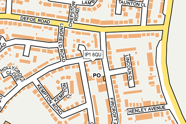 IP1 6QU map - OS OpenMap – Local (Ordnance Survey)