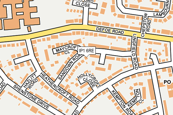 IP1 6RE map - OS OpenMap – Local (Ordnance Survey)