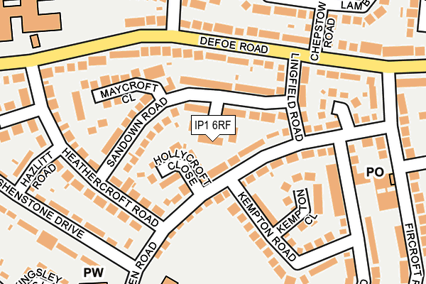 IP1 6RF map - OS OpenMap – Local (Ordnance Survey)