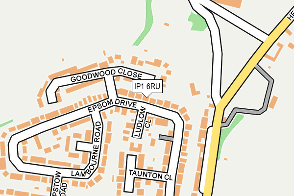 IP1 6RU map - OS OpenMap – Local (Ordnance Survey)