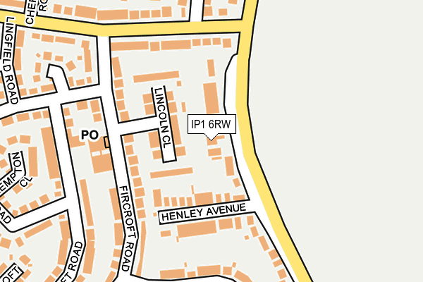 IP1 6RW map - OS OpenMap – Local (Ordnance Survey)