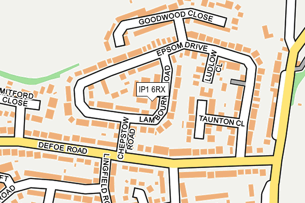 IP1 6RX map - OS OpenMap – Local (Ordnance Survey)