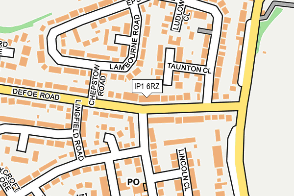 IP1 6RZ map - OS OpenMap – Local (Ordnance Survey)