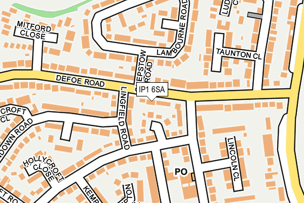 IP1 6SA map - OS OpenMap – Local (Ordnance Survey)