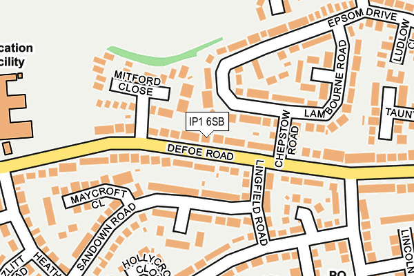 IP1 6SB map - OS OpenMap – Local (Ordnance Survey)