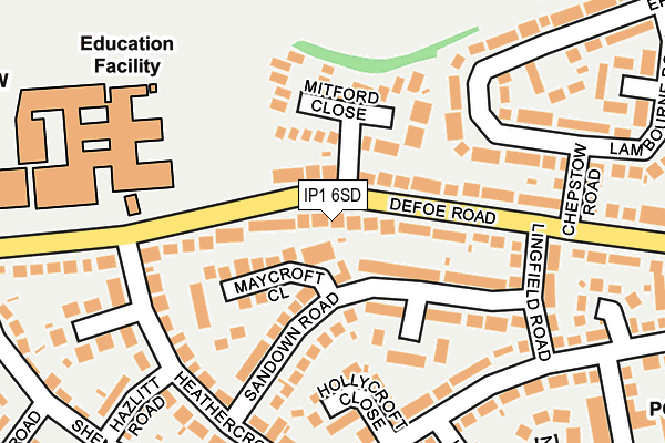 IP1 6SD map - OS OpenMap – Local (Ordnance Survey)