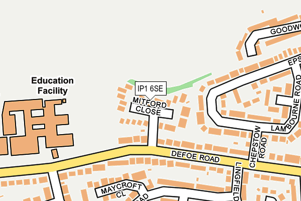 IP1 6SE map - OS OpenMap – Local (Ordnance Survey)