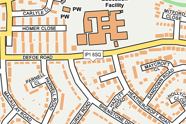IP1 6SQ map - OS OpenMap – Local (Ordnance Survey)
