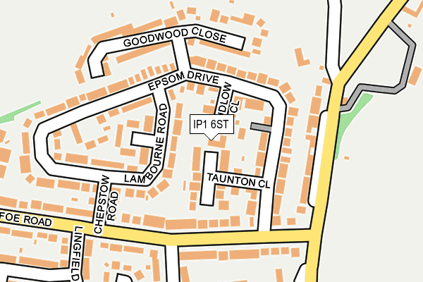 IP1 6ST map - OS OpenMap – Local (Ordnance Survey)