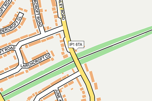 IP1 6TA map - OS OpenMap – Local (Ordnance Survey)