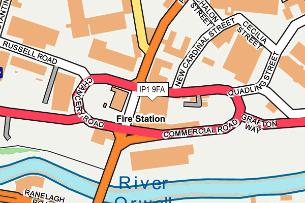 IP1 9FA map - OS OpenMap – Local (Ordnance Survey)