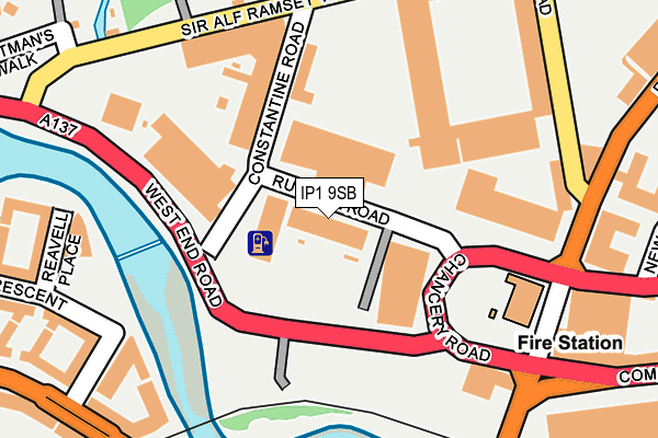 IP1 9SB map - OS OpenMap – Local (Ordnance Survey)