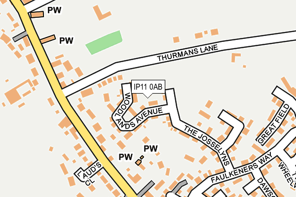 IP11 0AB map - OS OpenMap – Local (Ordnance Survey)