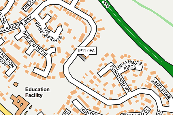IP11 0FA map - OS OpenMap – Local (Ordnance Survey)