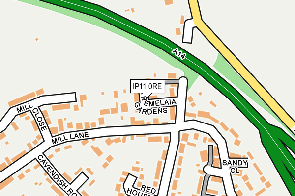 IP11 0RE map - OS OpenMap – Local (Ordnance Survey)