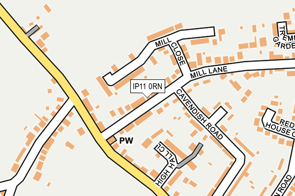 IP11 0RN map - OS OpenMap – Local (Ordnance Survey)