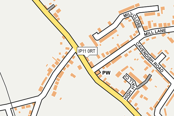 IP11 0RT map - OS OpenMap – Local (Ordnance Survey)
