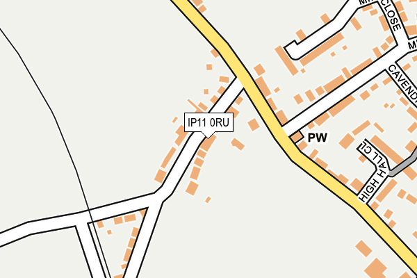 IP11 0RU map - OS OpenMap – Local (Ordnance Survey)