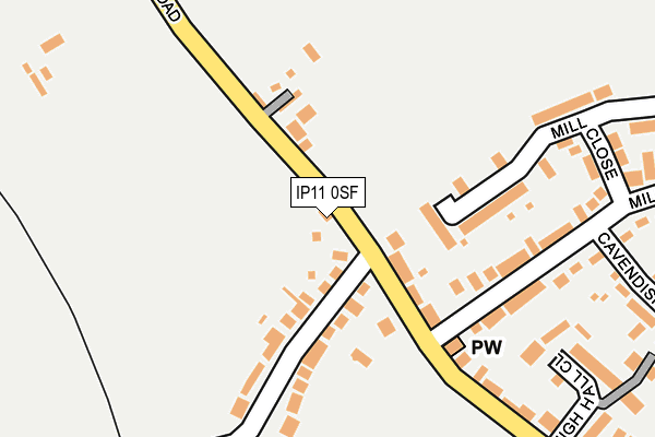 IP11 0SF map - OS OpenMap – Local (Ordnance Survey)