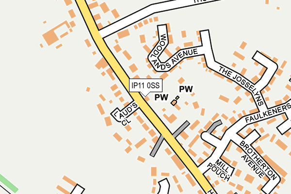 IP11 0SS map - OS OpenMap – Local (Ordnance Survey)