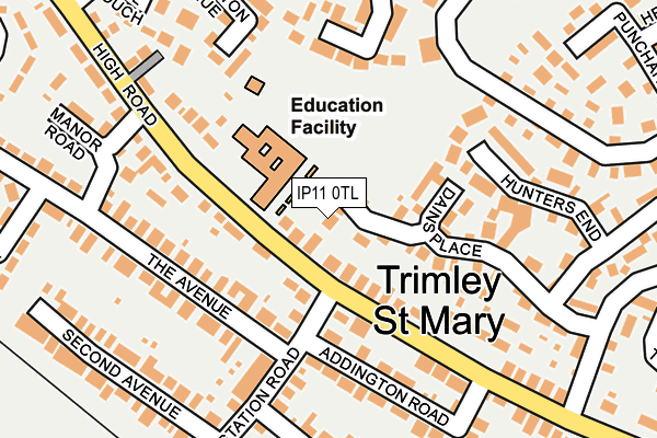 IP11 0TL map - OS OpenMap – Local (Ordnance Survey)