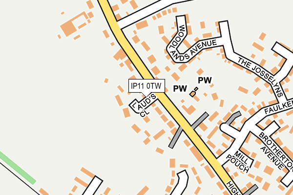 IP11 0TW map - OS OpenMap – Local (Ordnance Survey)