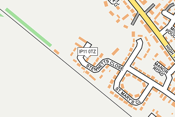 IP11 0TZ map - OS OpenMap – Local (Ordnance Survey)