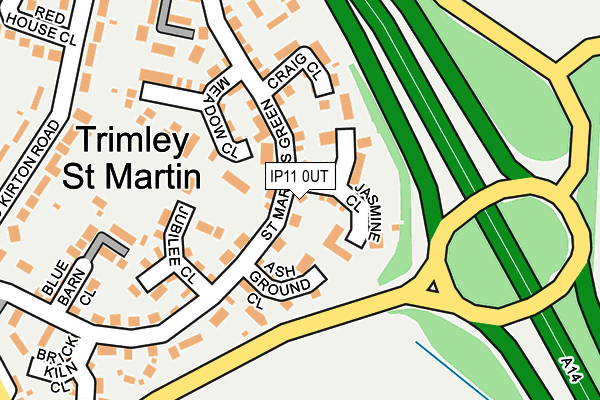 IP11 0UT map - OS OpenMap – Local (Ordnance Survey)