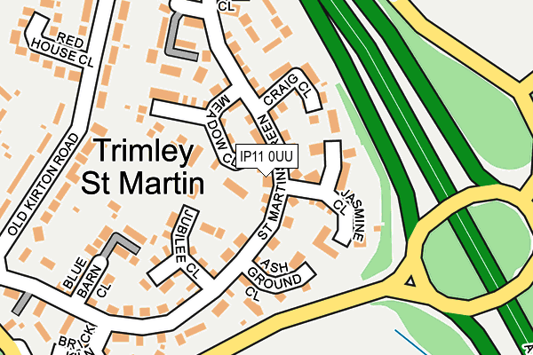 IP11 0UU map - OS OpenMap – Local (Ordnance Survey)