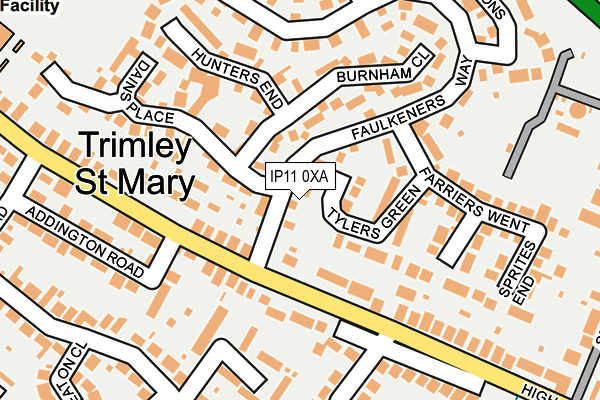 IP11 0XA map - OS OpenMap – Local (Ordnance Survey)