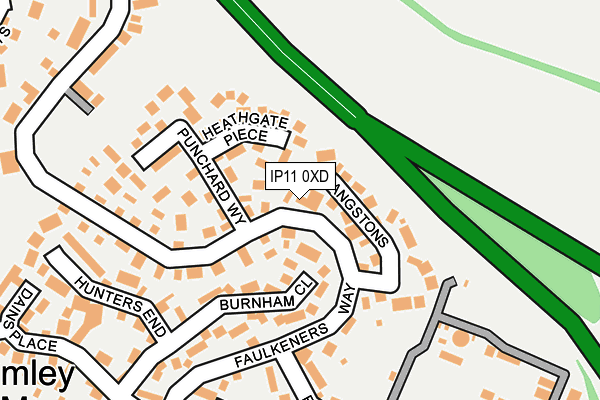 IP11 0XD map - OS OpenMap – Local (Ordnance Survey)