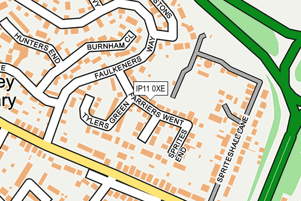 IP11 0XE map - OS OpenMap – Local (Ordnance Survey)