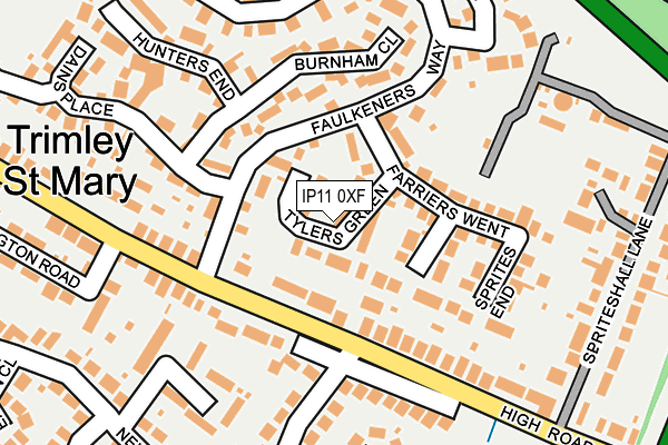 IP11 0XF map - OS OpenMap – Local (Ordnance Survey)
