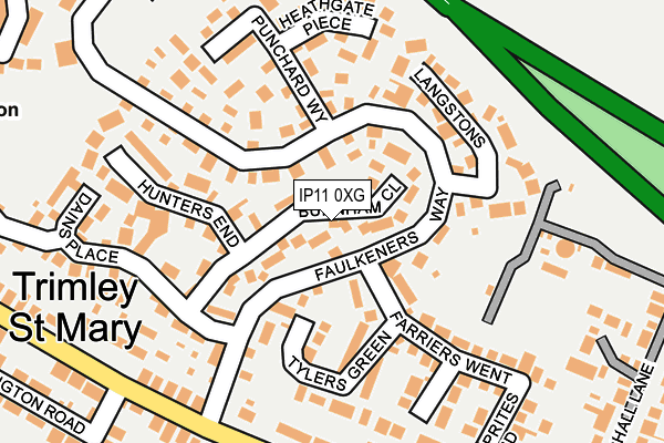 IP11 0XG map - OS OpenMap – Local (Ordnance Survey)