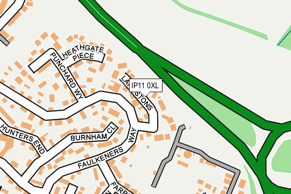 IP11 0XL map - OS OpenMap – Local (Ordnance Survey)