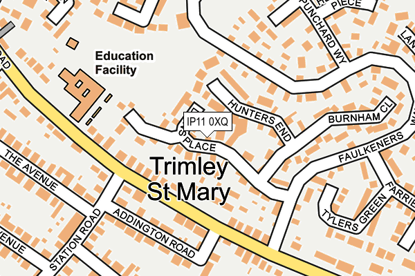 IP11 0XQ map - OS OpenMap – Local (Ordnance Survey)