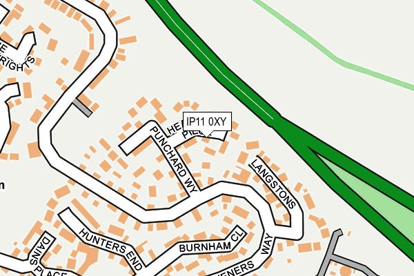 IP11 0XY map - OS OpenMap – Local (Ordnance Survey)