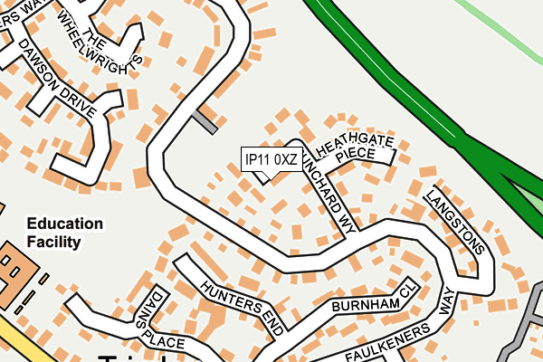 IP11 0XZ map - OS OpenMap – Local (Ordnance Survey)